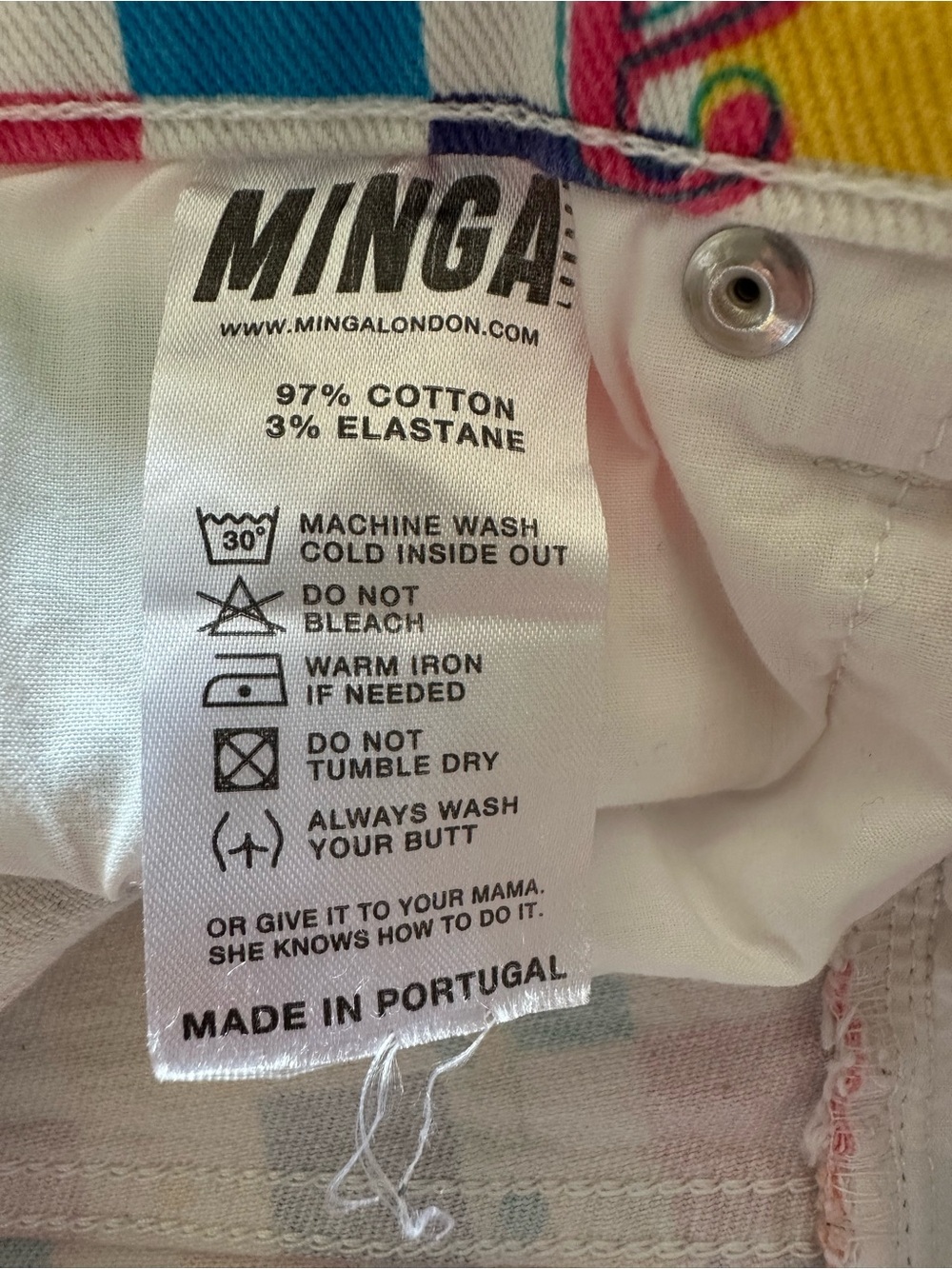 Minga London Women’s Rainbow Check Mini Skirt Size 2 USA Button Front Multicolor - Picture 5 of 9